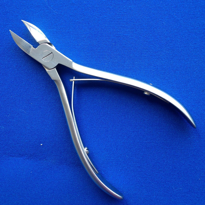 General purpose nail nipper, curved blade, smooth handle, 14cm